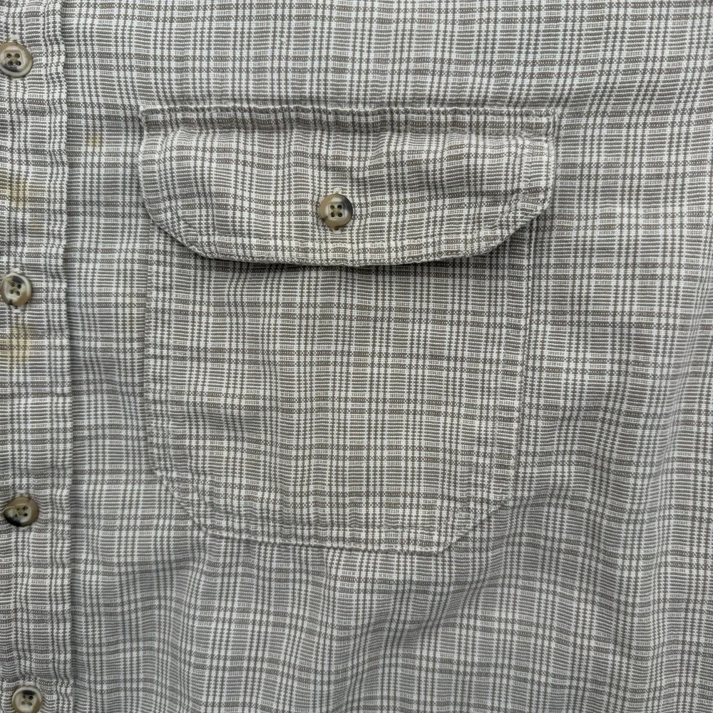 Pendleton Mens L Beige Plaid Cotton Button Down Shirt Dual Pocket Indonesia